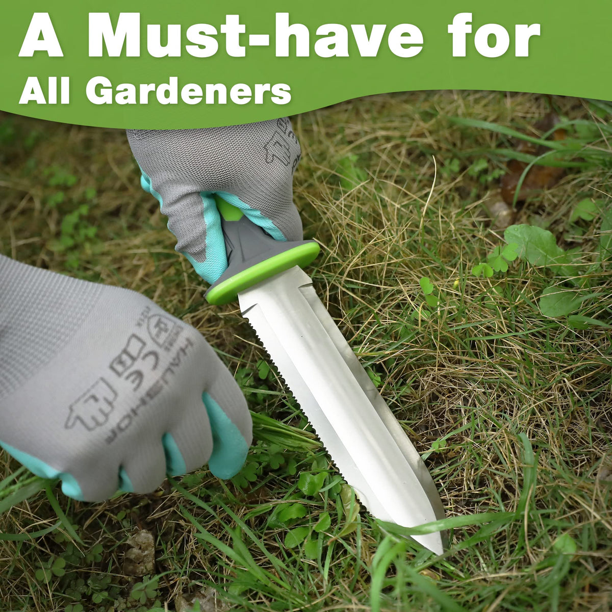 WORKPRO Hori Hori knife multipurpose tool for camping and outdoor tasks.
