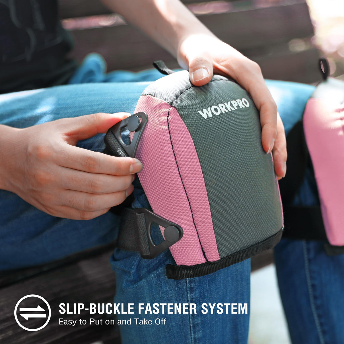 WORKPRO knee pads have double straps for a secure, snug fit