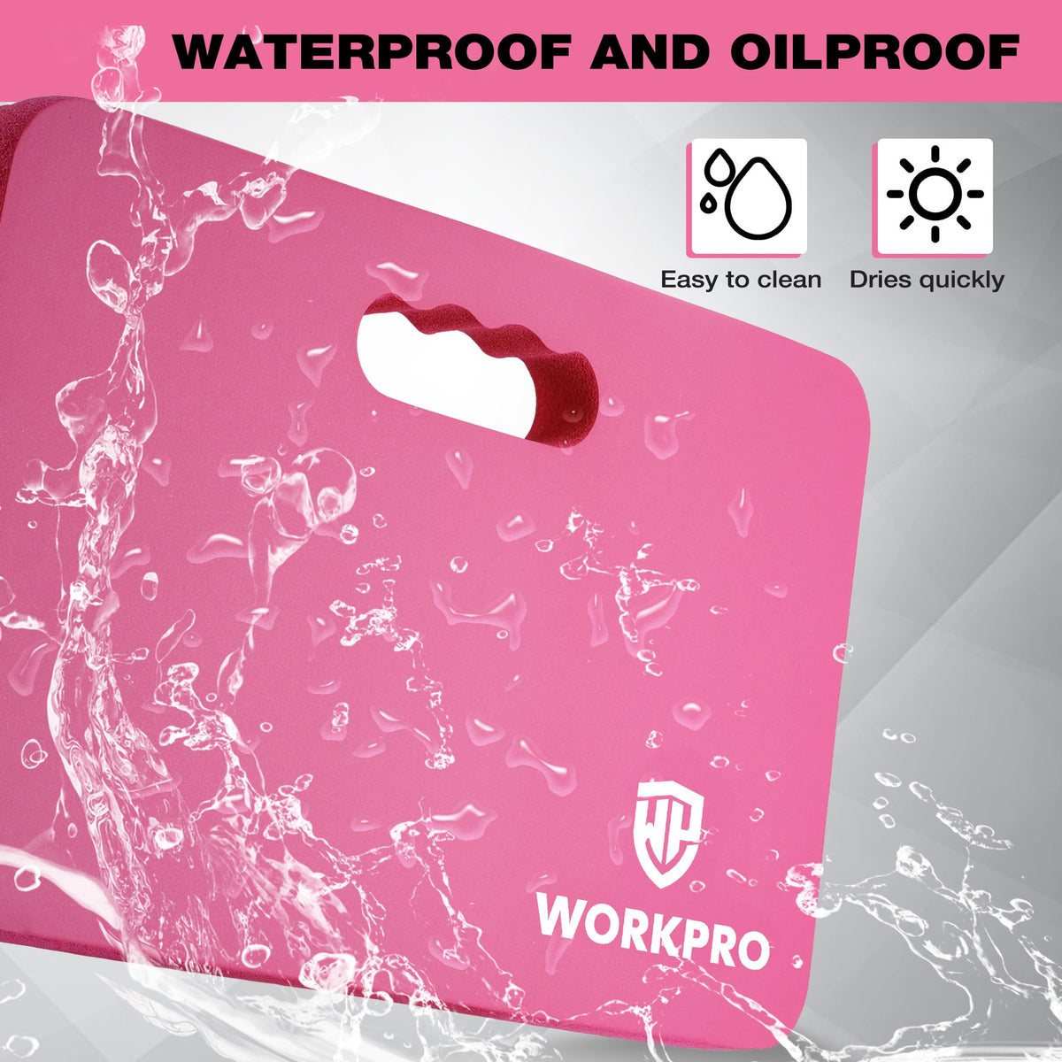 WORKPRO kneeling pad demonstrates durability, thick foam resisting compression for long-term use