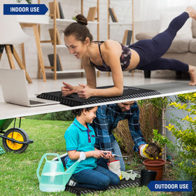 WORKPRO kneeling pad edge design highlights safety bevel for secure kneeling.