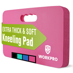 WORKPRO kneeling pad pink front view shows cushioned comfort for gardening.