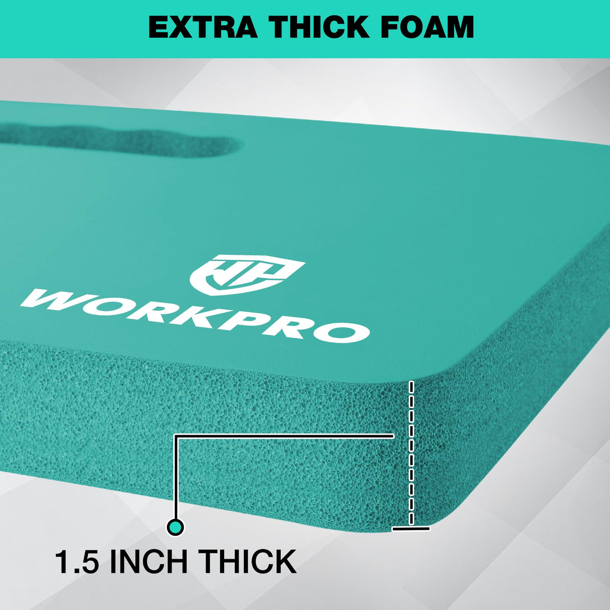 WORKPRO kneeling pad textured bottom provides slip resistance on damp floors