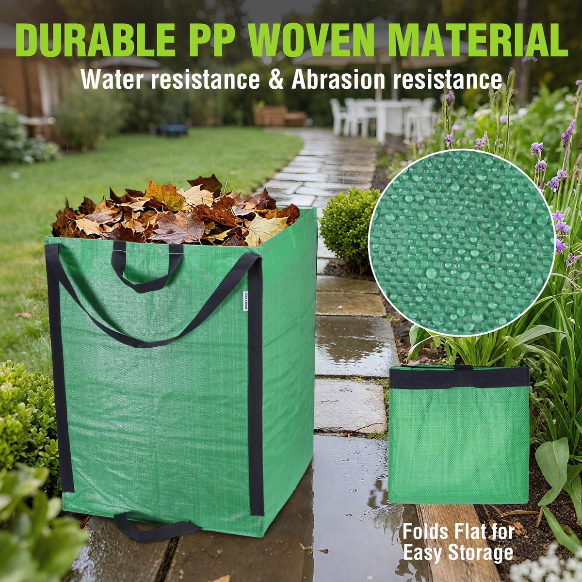 WORKPRO wide-mouth opening speeds loading and cleanup of garden waste.