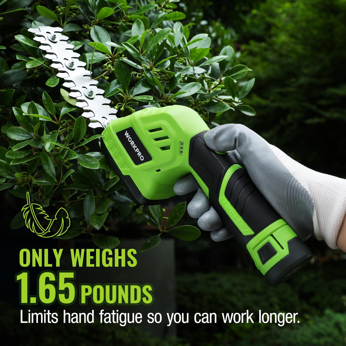 Lightweight design of WORKPRO tool reduces fatigue during use.