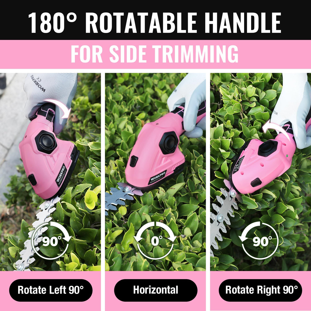 WORKPRO lightweight grass trimmer at 1.1 lbs for comfortable one-handed use.