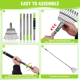 WORKPRO lightweight yet sturdy rake design supports steady raking sessions