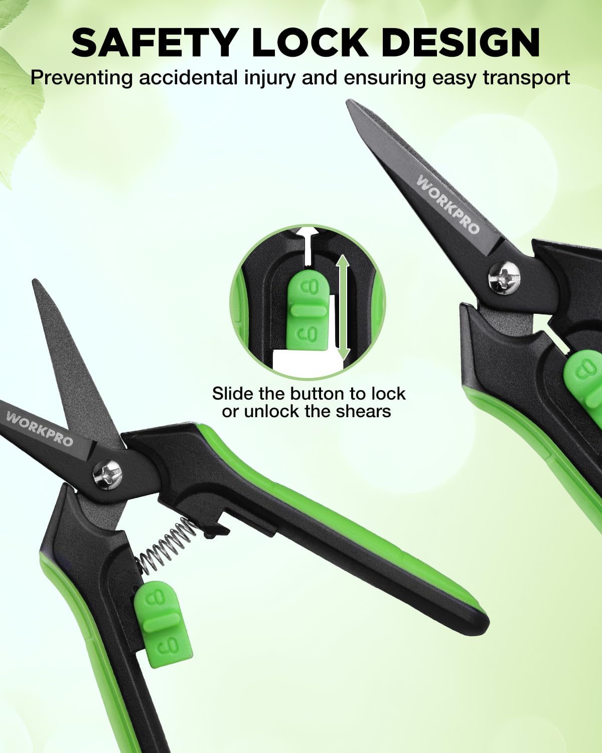 WORKPRO micro-tip snips enable precise cuts without damaging stems.