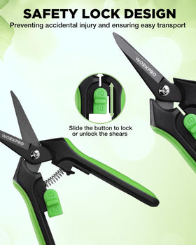 WORKPRO micro-tip snips enable precise cuts without damaging stems.