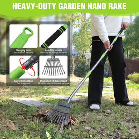 WORKPRO multi-purpose rake suitable for leaves, grass, mulch, and debris