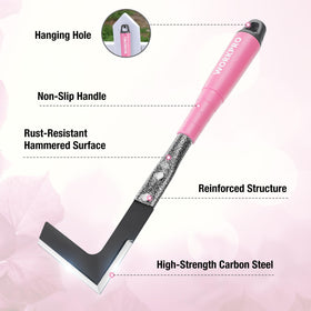 WORKPRO pink double-hoe handles deep tilling and weed removal.