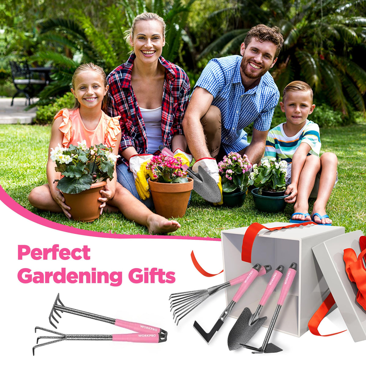 WORKPRO pink tool set lightweight and easy to maneuver.