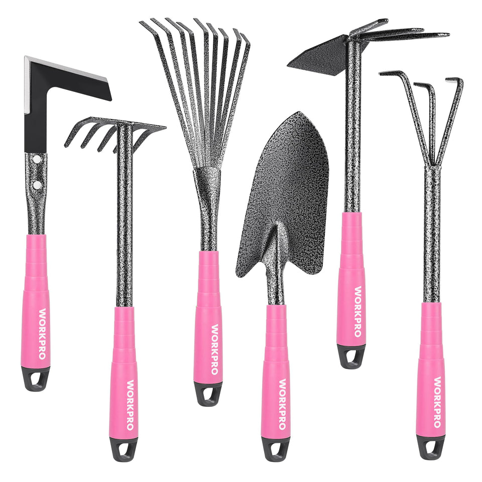 WORKPRO pink trowel for precise planting and soil prep.