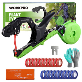 WORKPRO Plant Tying Machine front view showing the compact, easy-to-grip design for vines.