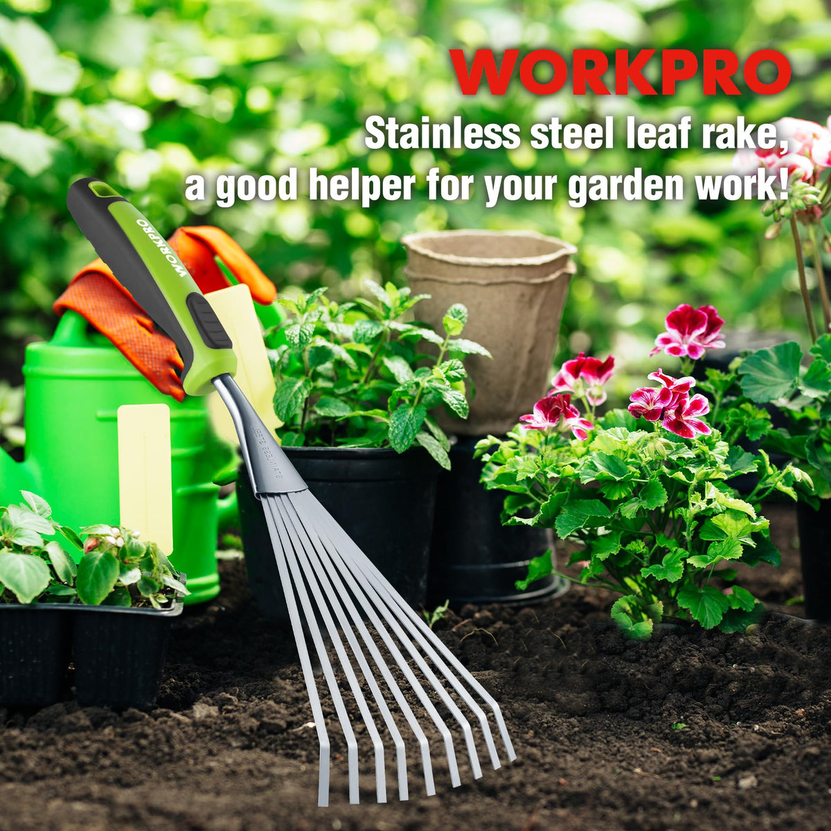 WORKPRO precision gardening tool for small spaces supports delicate plant care.