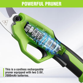 WORKPRO pruning shears cutting action demonstrating smooth, precise trimming.