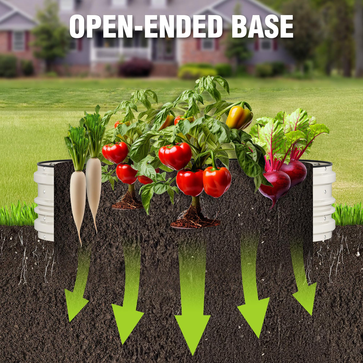 WORKPRO raised bed with rolled edge for safe handling during gardening