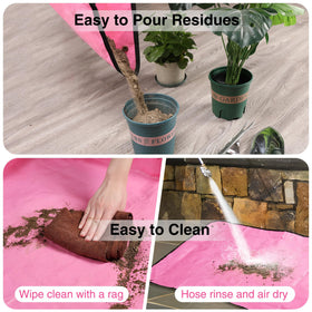 WORKPRO Repotting Mat is easy to wipe or rinse after use.