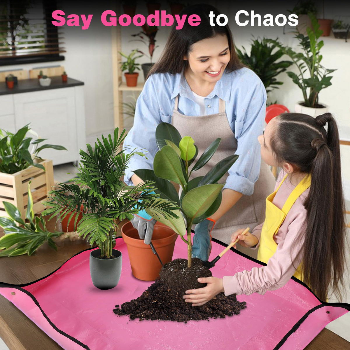 WORKPRO Repotting Mat folds compactly for easy storage.