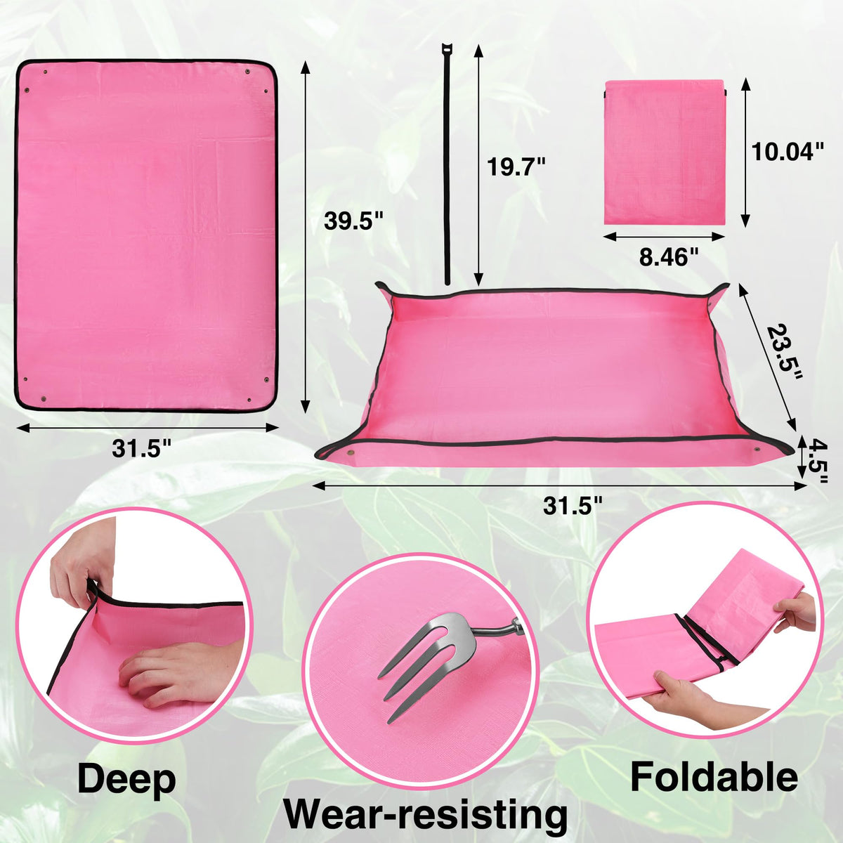 WORKPRO Repotting Mat provides a spacious workspace for gardening tasks.