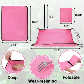 WORKPRO Repotting Mat provides a spacious workspace for gardening tasks.