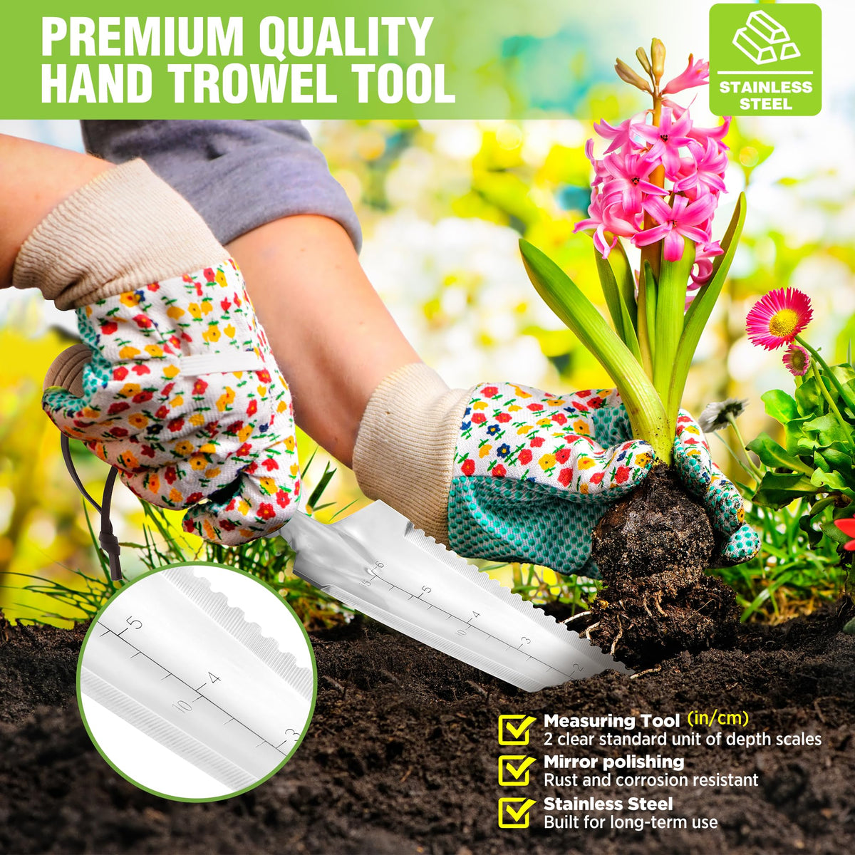 WorkPRO rust-resistant stainless steel blade for outdoor gardening