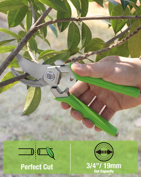 WORKPRO pruning shears safety lock engaged for secure storage