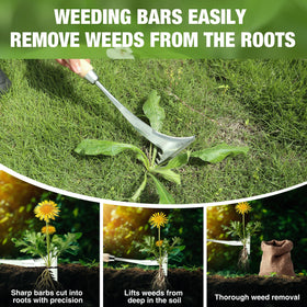 WORKPRO Sawtooth edge clears weeds from stones and edging lines