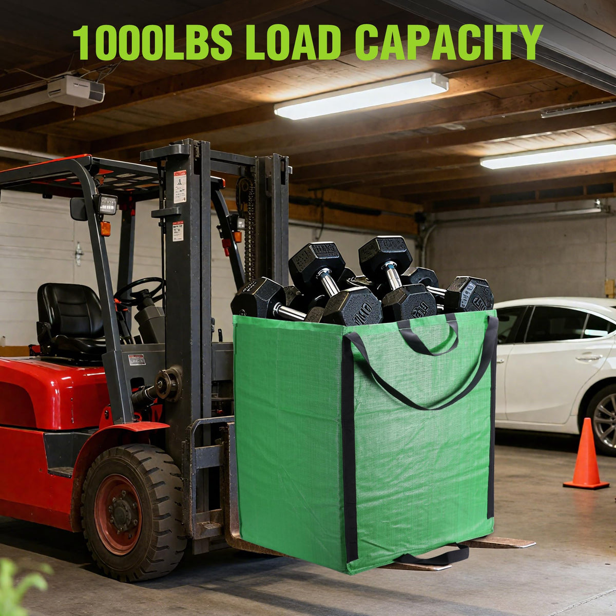 WORKPRO self-standing yard bags support easy filling during cleanup.