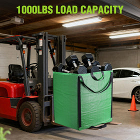 WORKPRO self-standing yard bags support easy filling during cleanup.