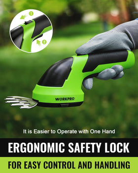 WORKPRO sharp blades deliver precise cuts for hedges, grass edges, and small shrubs.