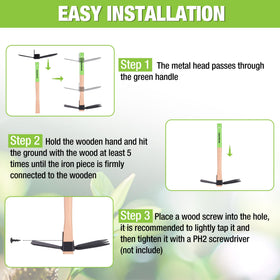 WORKPRO sharpened hoe blade designed to break compacted soil smoothly.