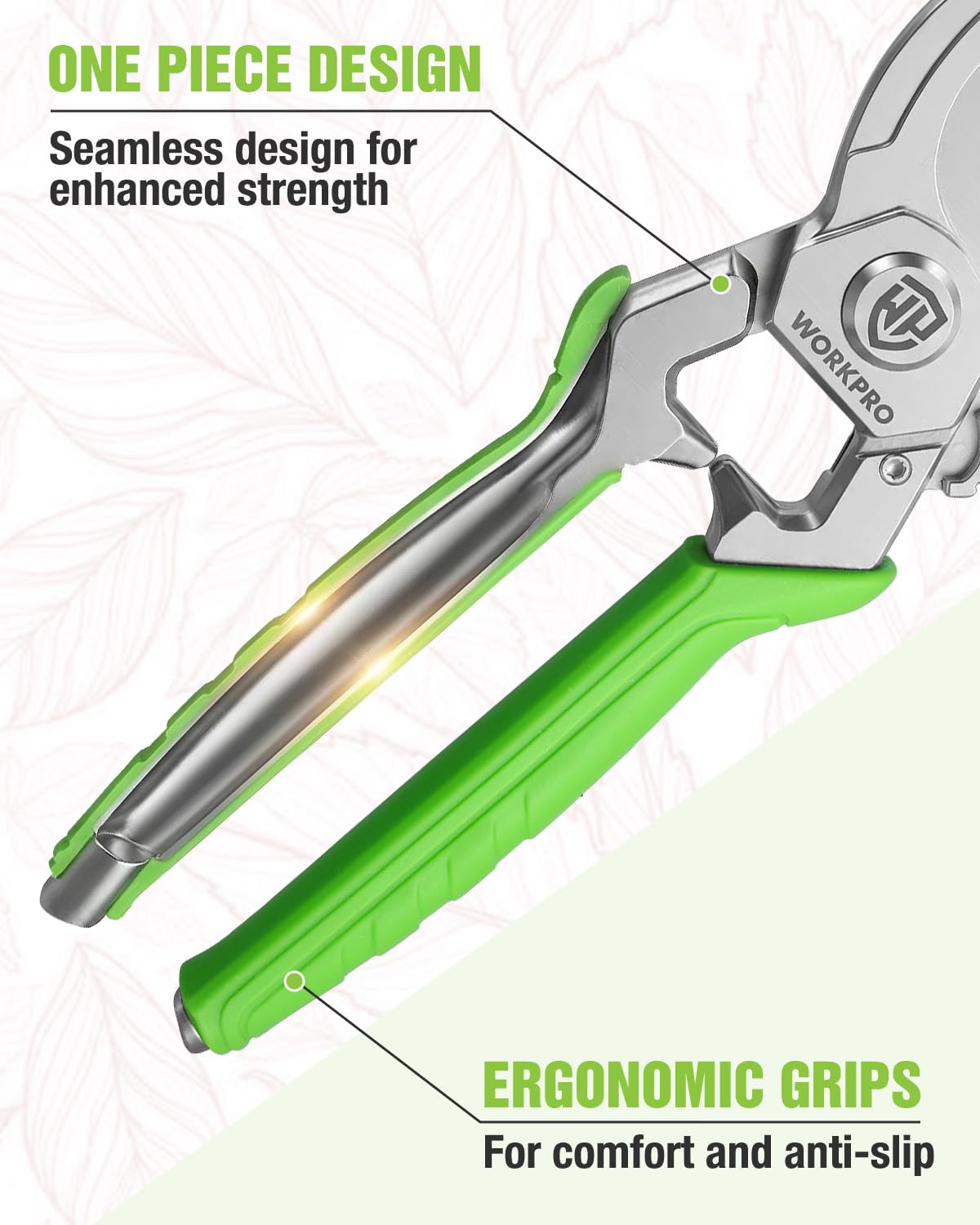 WORKPRO spring-loaded design reduces hand fatigue