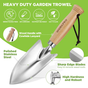 WORKPRO stainless steel blade ready for tough soil and weed removal