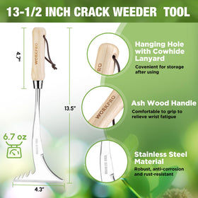 WORKPRO Weeder body made of rust-resistant stainless steel