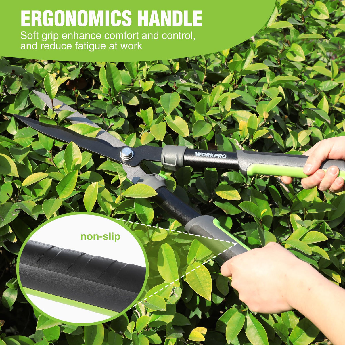 WORKPRO steel wavy blade close-up shows durability and low-friction cuts.