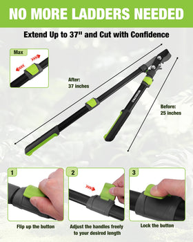 WORKPRO lopper cutting thick branch up to 1.5 inches