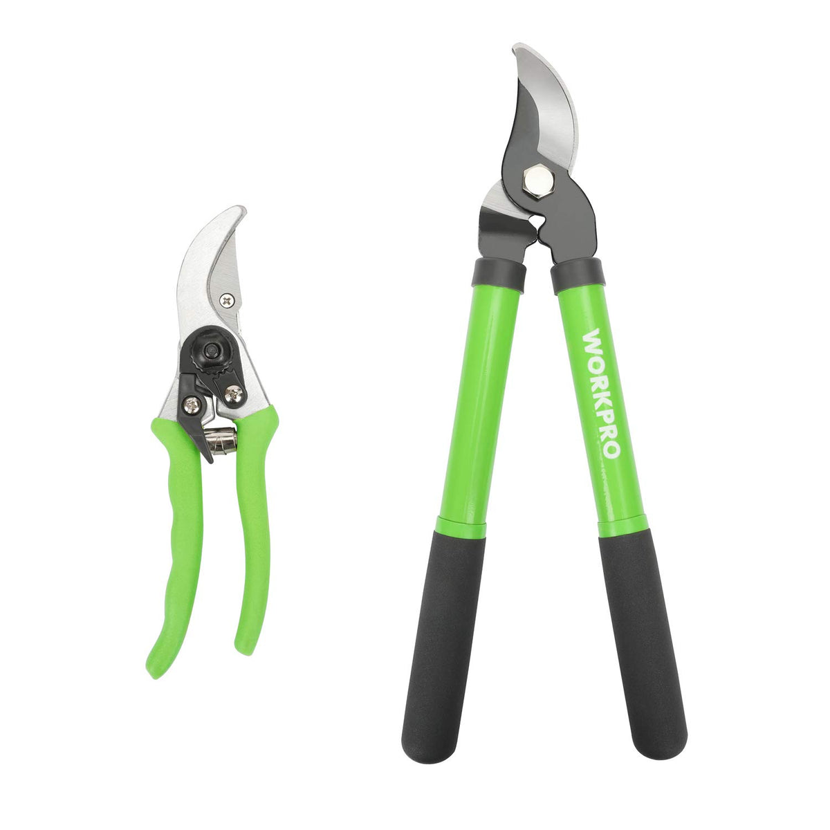WORKPRO W151010 lopper blade close-up, heat-treated steel for clean garden cuts