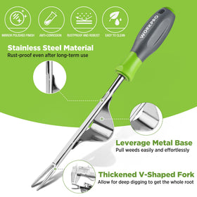 WORKPRO Weed Puller Stainless Body resists rust for longevity