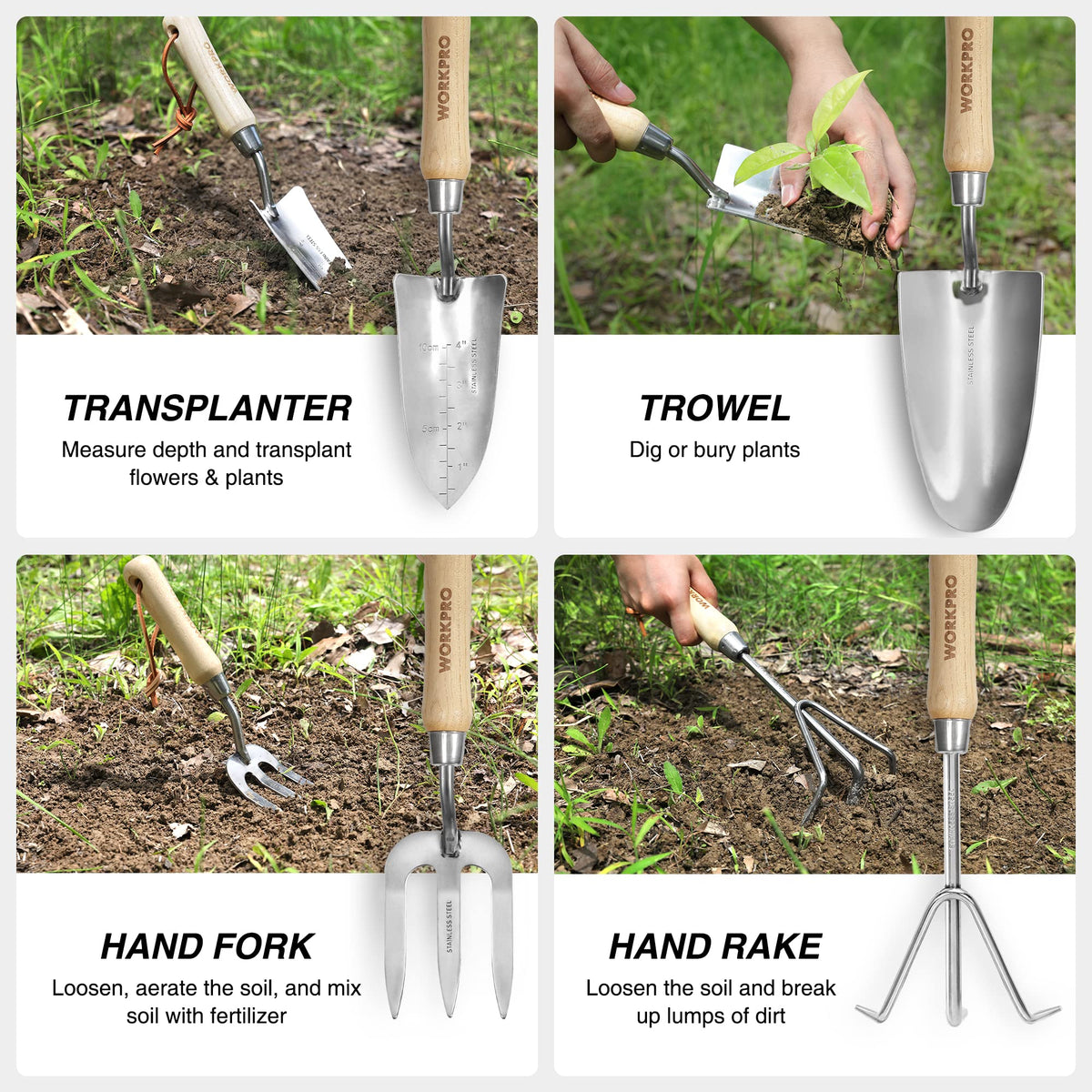 WORKPRO weeder with high-back design eases weed removal with less strain.