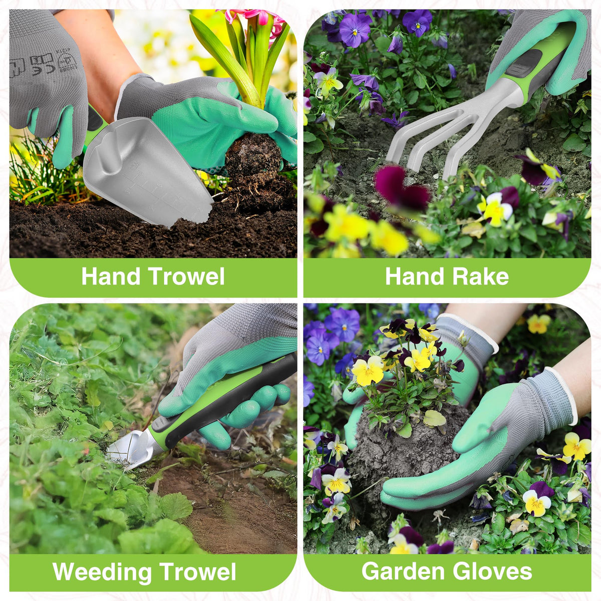 WORKPRO weeding trowel with precise blade for weeding.