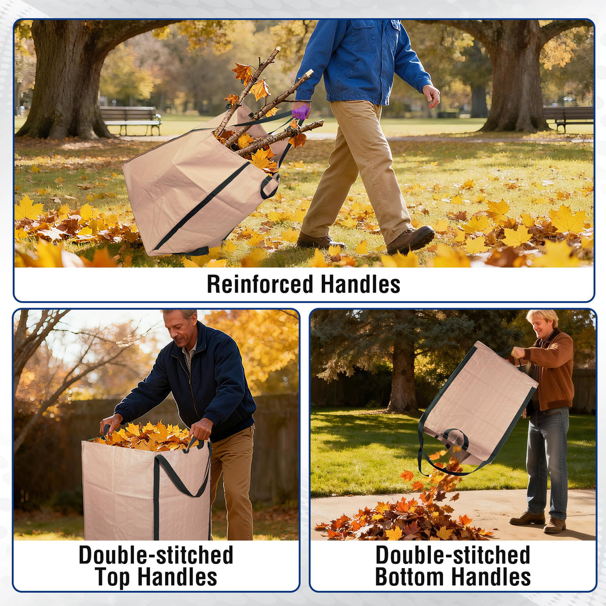 WORKPRO wide-mouth bag makes quick loading of yard waste effortless.
