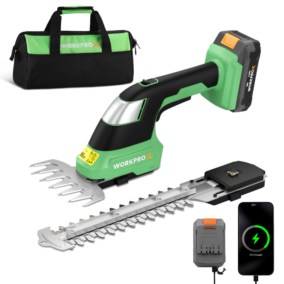 WORKPROX 20V cordless grass shear for precise lawn edging.