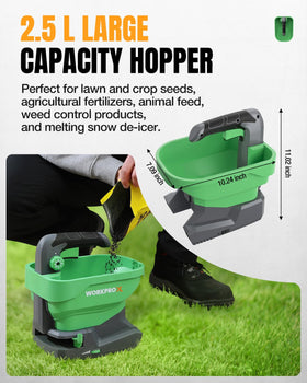 WORKPROX winter salt spreading capability for walkways and driveways