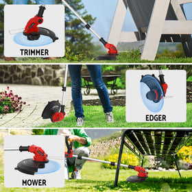 Worksky foldable weed eater in edger and mower modes for versatility