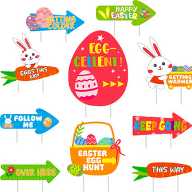 WorldBazaar Easter yard sign set with egg-hunt designs for vibrant outdoor decor.