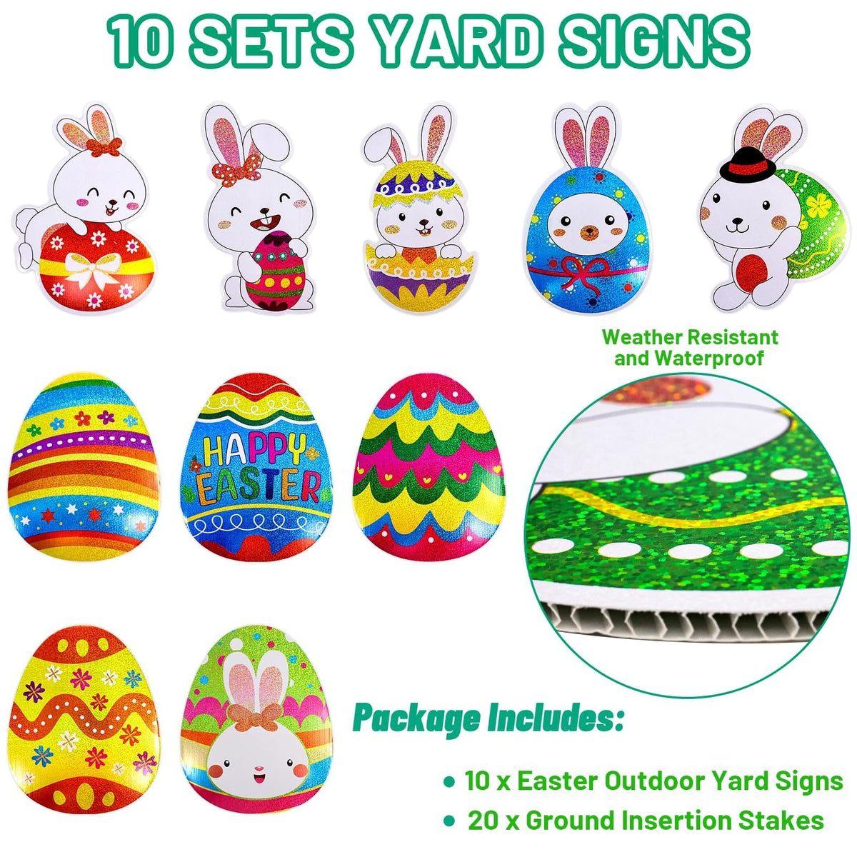 WorldBazaar Easter yard sign flower pattern brightens porches and gardens