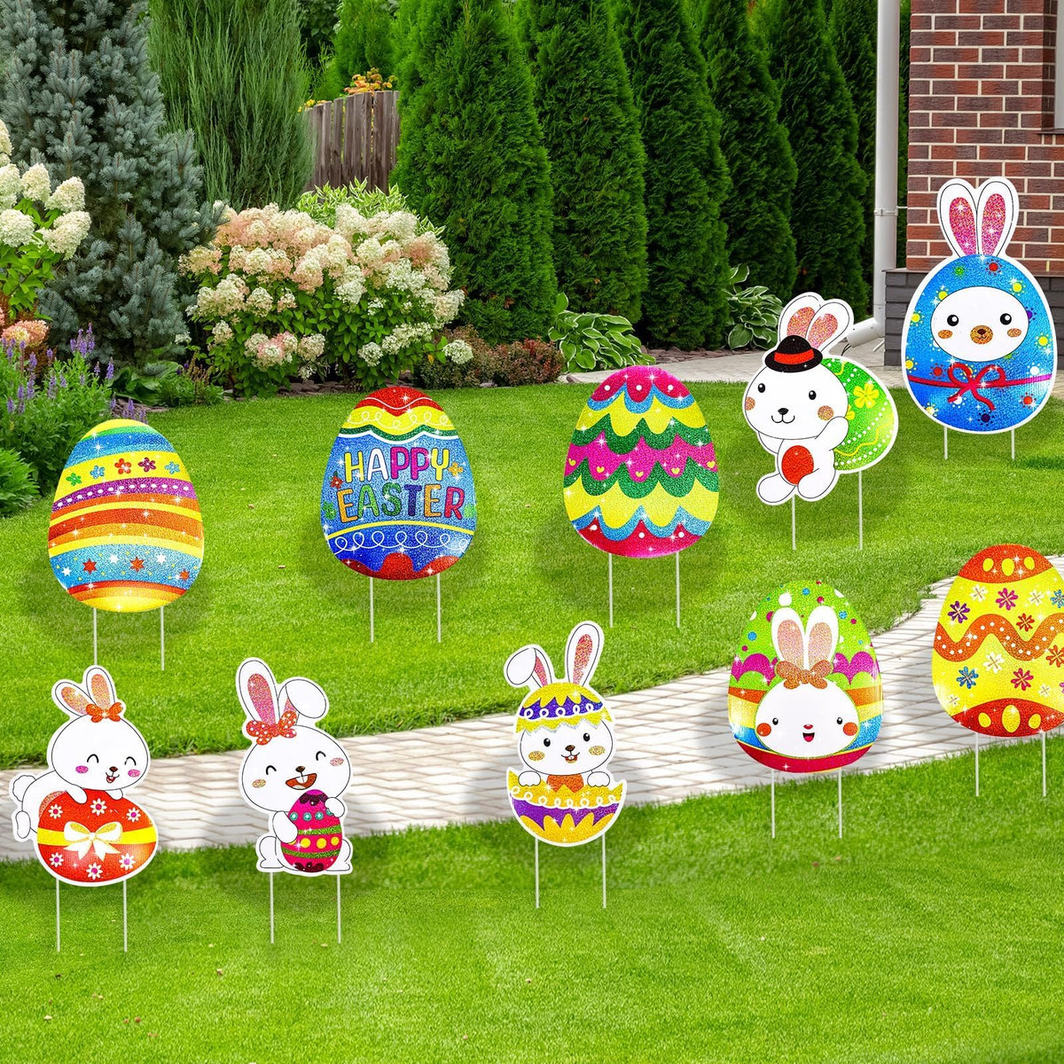 WorldBazaar Easter yard sign heart pattern suitable for garden entrances