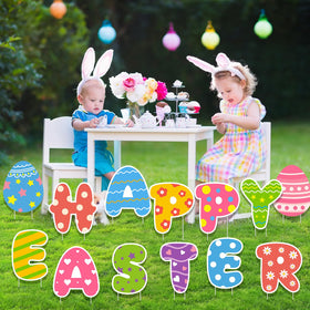 WorldBazaar Easter signs featuring flowers and hearts invite smiles.