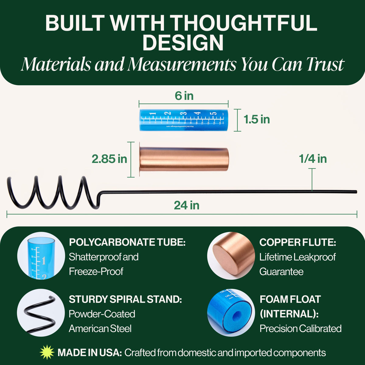 World's Coolest Rain Gauge Accurate Readings up to 5.5 inches in both units