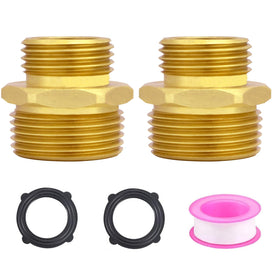Worldwhere 3/4 GHT to 1 NPT connector for irrigation setups.